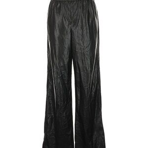 Wide leg, high rise leather pants